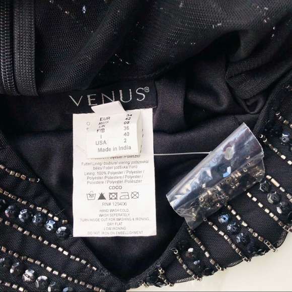 VENUS Deep V Sequin Formal Dress NWT Black - Picture 7 of 10